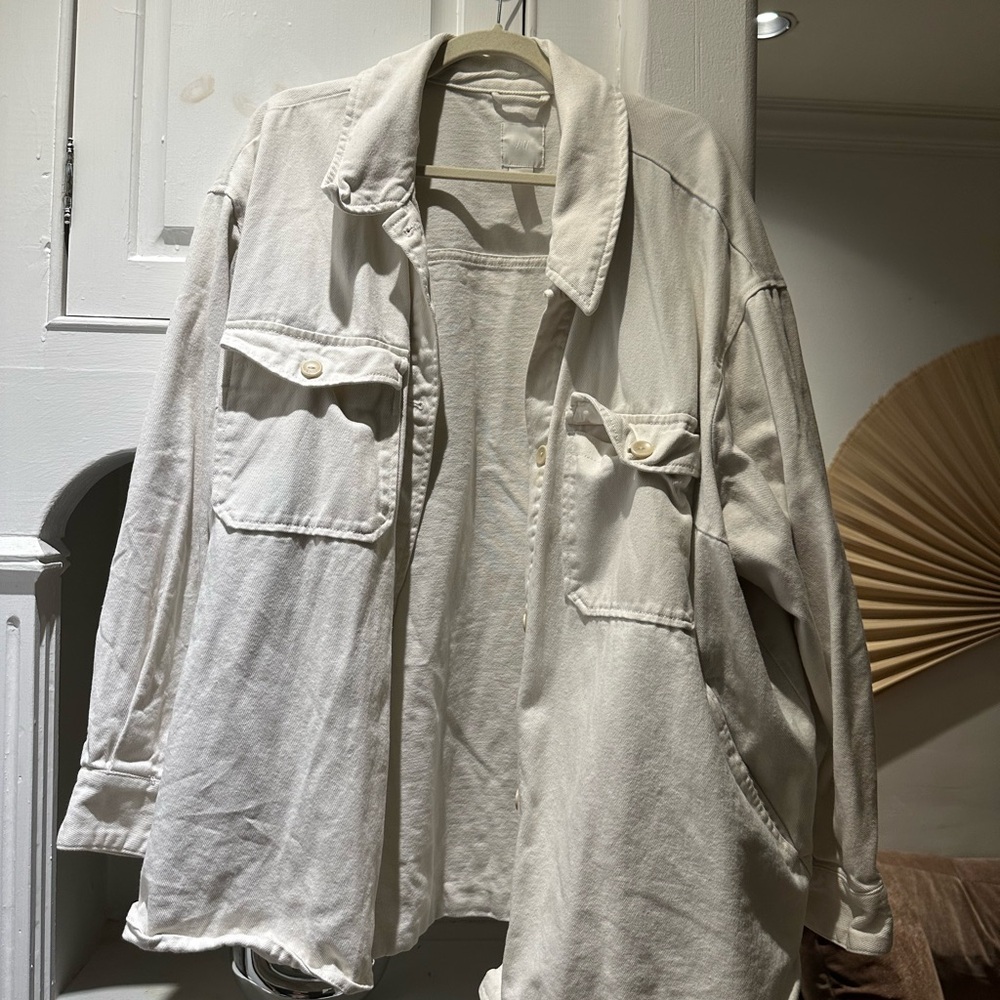 H&M Cream Textured Shacket